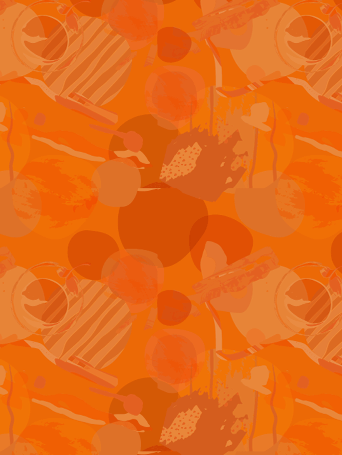 Caramel minicup multipack flavour pattern in graphic orange and light brown stamped pattern